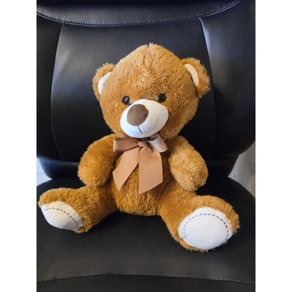 12" Linzy Teddy Bear Plush Brown Stuffed Animal Cream Paws & Face